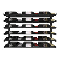 VintageViewÂ® - VintageViewÂ® 54 Bottle Six Row Wine Wall, Satin Black Rods - Wine Racks