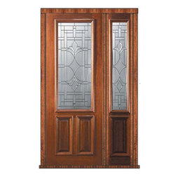 Prehung Side light Door 96 Wood Mahogany Marsala 2/3 Lite Glass - Front Doors