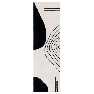Safavieh Rodeo Drive Collection RD860B Rug, Ivory/Black, 2'3" X 12'