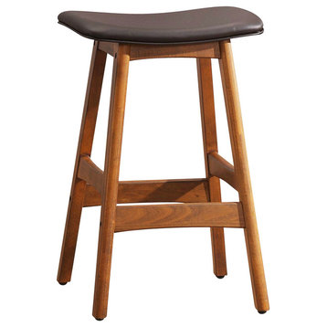 Homelegance Ride Counter Height Stools With Brown Seat, Set of 2
