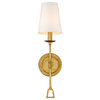 One Light Tradtional Sconce in Gilded Gold with Shade