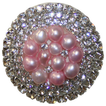 Pink Glamour Knob, 1.75", Silver Glam