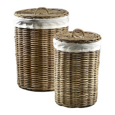 Peonia Rattan Baskets With Cotton Lining, Set of 2
