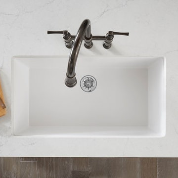 Quartz Luxe Single Bowl Undermount Sink with Perfect Drain, Ricotta