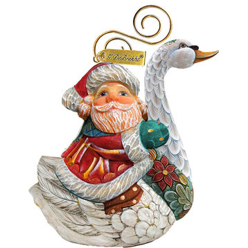 Christmas Goose Santa Ornament