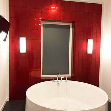 Red Glitter Tile Bathroom in Myrtle Beach