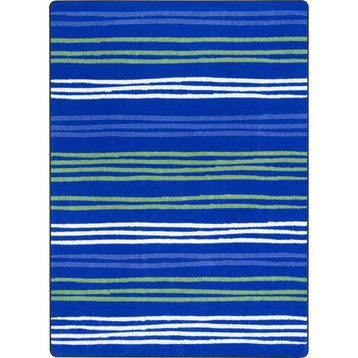 All Lined Up 5'4" x 7'8" area rug, color Seaglass