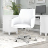 Somerset Mid Back Leather Box Chair, White Leather