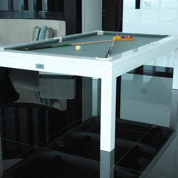 Modern Minimal Pool Table in Miami Penthouse
