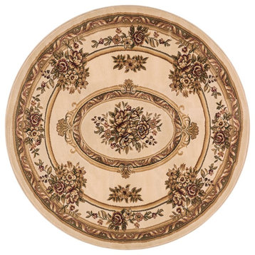 Well Woven Timeless Le Petit Palais Traditional Medallion Ivory Rug 5'3" Round