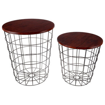 Nesting End Tables with Storage (Cherry)
