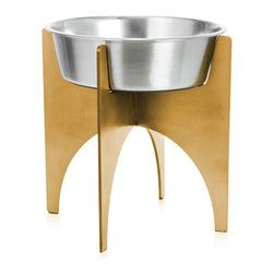 M3LD Brass Heavy Pet Dish (Large) - Pet Bowls And Feeding