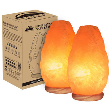 Pink Salt lamp With Neem Wooden Base, Dimmer Switch, 4-7 LBS 2 PACK