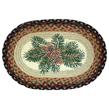 Pm Op 83 Pinecone Red Berry Oval Placemat 13"X19"
