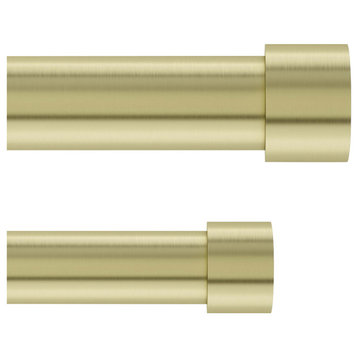 Umbra Cappa 1" Double Curtain Rod, 36-66", Brass