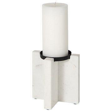 Sophia 5.5"Lx3.5"Wx5.5"H Marble Candle Holder Small