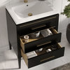 Celios Bathroom Vanity, Black With Brass Trim, 24", Single Sink, Freestanding