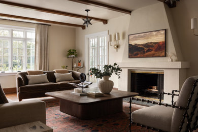 Inspiration for a mediterranean living room remodel in New York