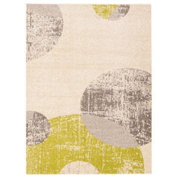 eCarpetGallery Modern Abstract Area Rug Ivory/Green 6'7" x 9'6"