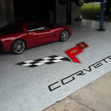 Custom Garage floor - Corvette Emblem