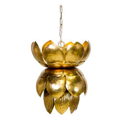 Worlds Away - Worlds Away Blossom Metallic Leaf Pendant - Pendant Lighting