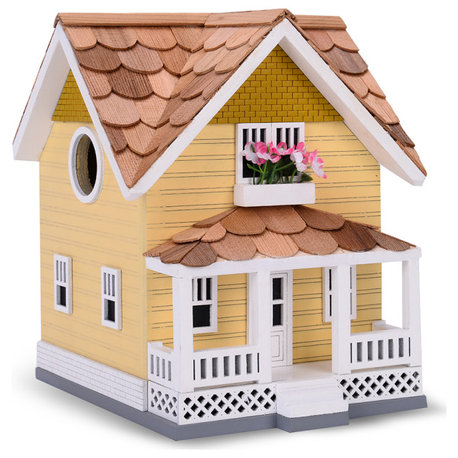 Decorative Wooden Birdhouse for Outdoor Hanging – Handcrafted Miniature Cottage