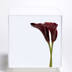 Plum Calla Lily Floret Cube - Side Tables And End Tables