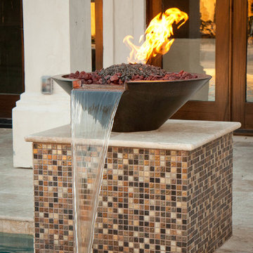 Multi-level Pool with Fire/Water Bowls