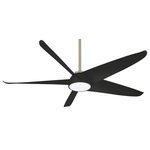 Minka Aire - Minka Aire Ellipse 60``Ceiling Fan F771L-BN/CL - 60``Ceiling Fan from Ellipse collection in Brushed Nickel/Coal finish.. No bulbs included. No UL Availability at this time.