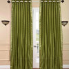 Olive Green Ring Top  Sheer Sari Curtain / Drape / Panel   - 60W x 108L - Piece