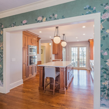 Historic Gracie Wallpaper Frames Modern Walnut Kitchen