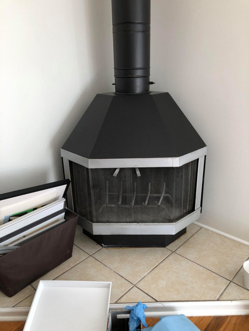 Painte Refinisher For 1970s Metal Stand Alone Fireplace