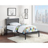 Coaster Ricky Contemporary Metal Twin Platform Bed with Headboard in Gray/Black
