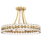 Crystorama - Clover 4 Light Ceiling Mount in Aged Brass with Clear Hand Cut Crystal - The Clover collection offers glamour in an understated way. Adorned by solid glass balls  the Ceiling Mount is finished in Aged Brass.&nbsp