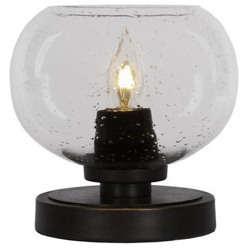 Luna 1-Light Table Lamp, Dark Granite/Clear Bubble