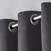 Twill Weave  Grommet Top Curtains, Charcoal, 52"x84"
