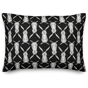 Modern Grey Bunnies 14x20 Lumbar Pillow