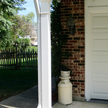 Split Level Glenview, IL White Exterior, James Hardie Siding & Trim