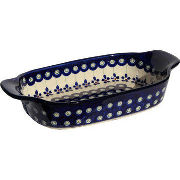 Polish Pottery Rectangular Serving Dish, Pattern Number: 166a