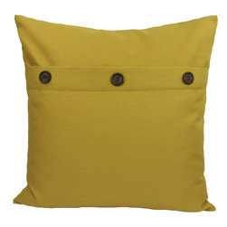 Xia Home Fashions - 20" Solid Color Pillow With Buttons, Gold - Decorative Pillows