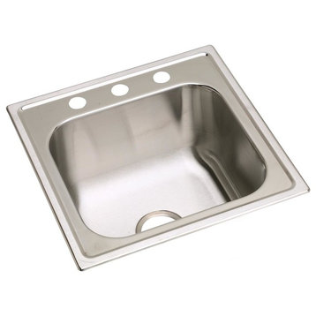 Elkay Dayton Stainless Steel Single Bowl Drop-in Laundry Sink, Highlighted Satin