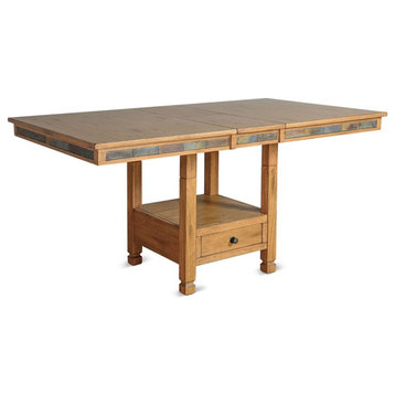 Pemberly Row 42" Traditional Wood Dining Table in Rustic Oak
