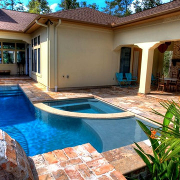 Rectangular Pool 3 - disappearing fountain and pergola