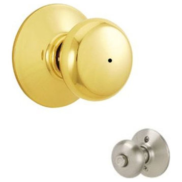 Schlage F40-PLY Plymouth Privacy Lock Door Knob Set - Polished Brass x Satin