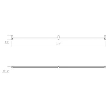 Purolinear 360 36" Double Linear LED Wall Bar, Satin Chrome