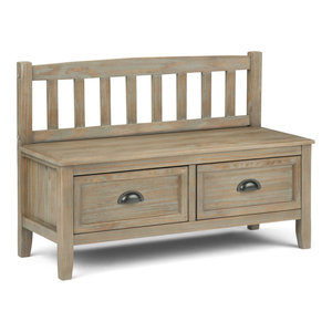 Burlington Solid Wood Entryway Storage Bench With Drawers