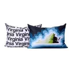 Virginia map pillow, blue - Decorative Pillows