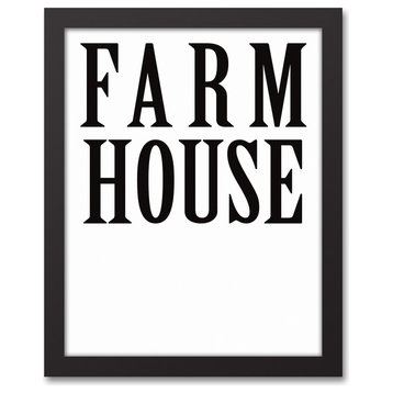 Farm House 11x14 Black Framed Canvas