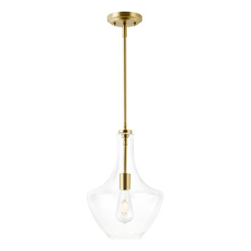 Miller Pendant Lamp, Brushed Brass/Clear