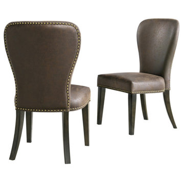 Savoy Upholstered Dining Chairs, Espresso, Set of 2